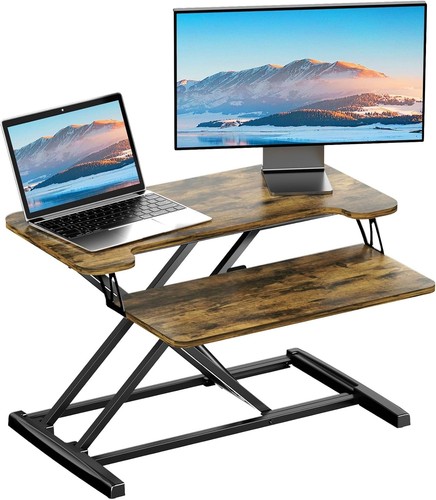 Standing desk converter with - desk,