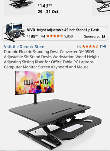 Duronic dm05d9 standing desk - standing,