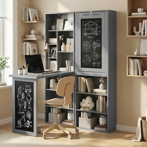 Folding convertible desk - desk, w/