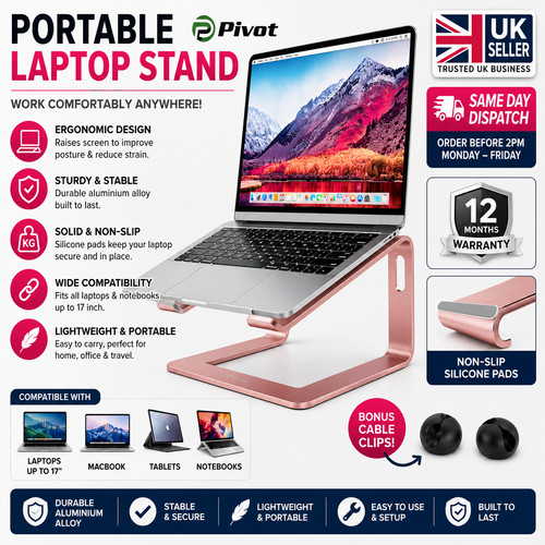 Rose gold laptop - rose, desk